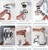 Roscid Sink Faucet Sprayer Attachment Set with 9.8ft Hose and Adapters view 5