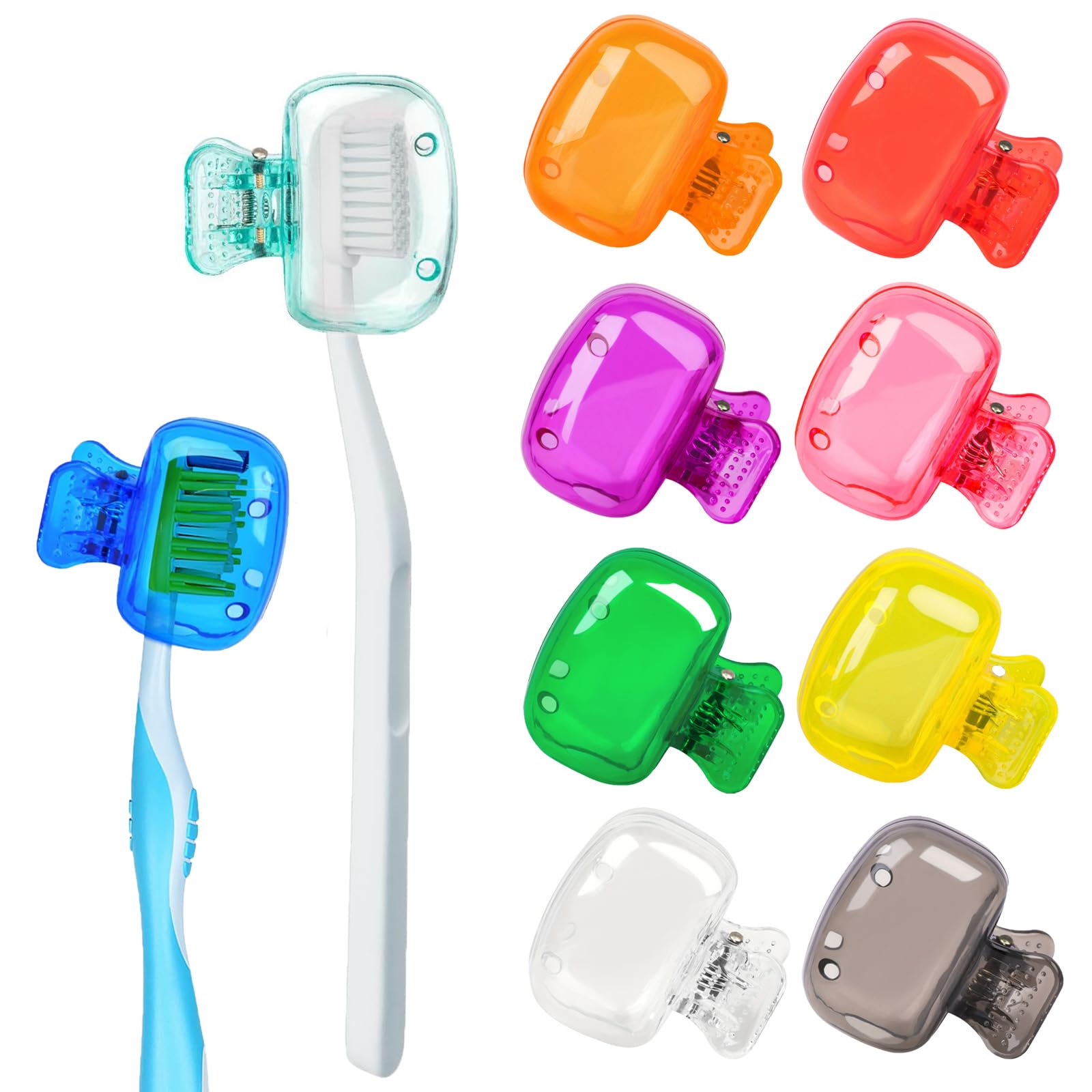 ZPLASK 10Pcs Toothbrush Covers, Portable Durable Toothbrush Cover Clip for Manual & Electric Toothbrushes, Ideal for Home, Travel, Bathroom, School & Camping
