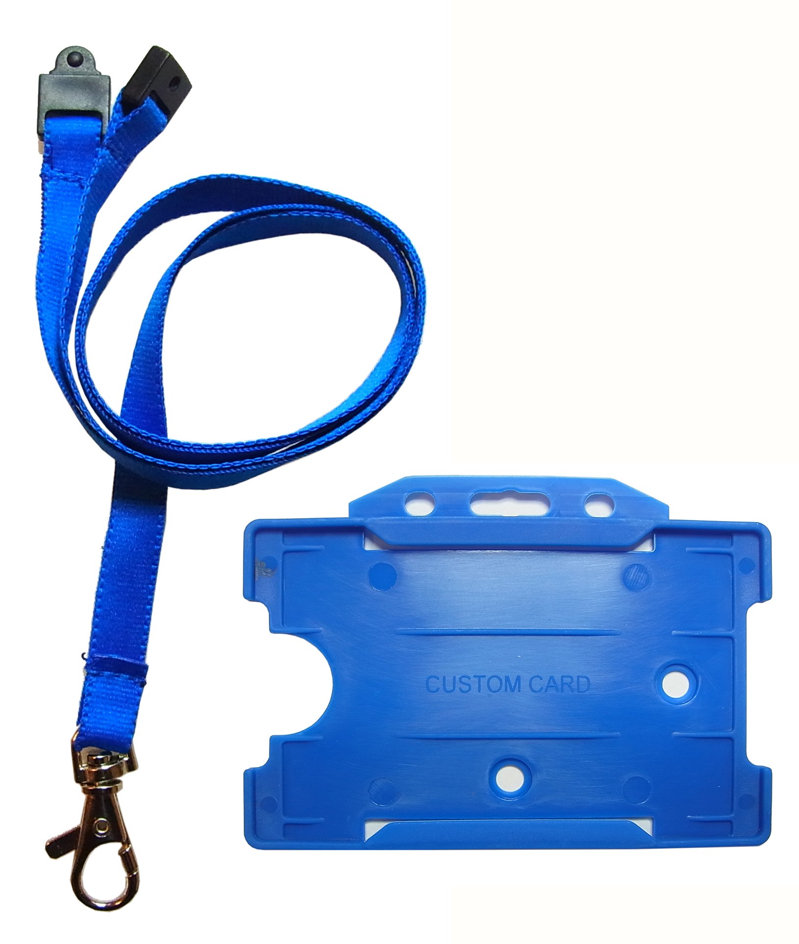 Customcard Lanyard Neck Strap ID Card Holder - Blue