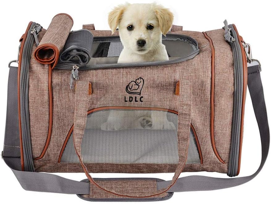 Sac De Transport Souple Pour Chien Chat - 40x25x25 Cm, Pliable, Bandoulière Réglable