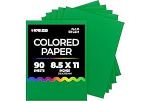 Hygloss Dark Green Colored Paper - 24 lb, 89 GSM, Acid-Free, Fade-Resistant, 8.5x11-Inch Letter Size Color Copy Paper, 90 Sheets