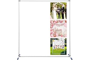 HARRMS Wedding Arches Backdrop Stand for Ceremony, 7x6FT White Metal Balloon Arch Frame with Base, Heavy Duty Rectangular Garden Arbors Floral Arch Frame for Bridal Birthday Party