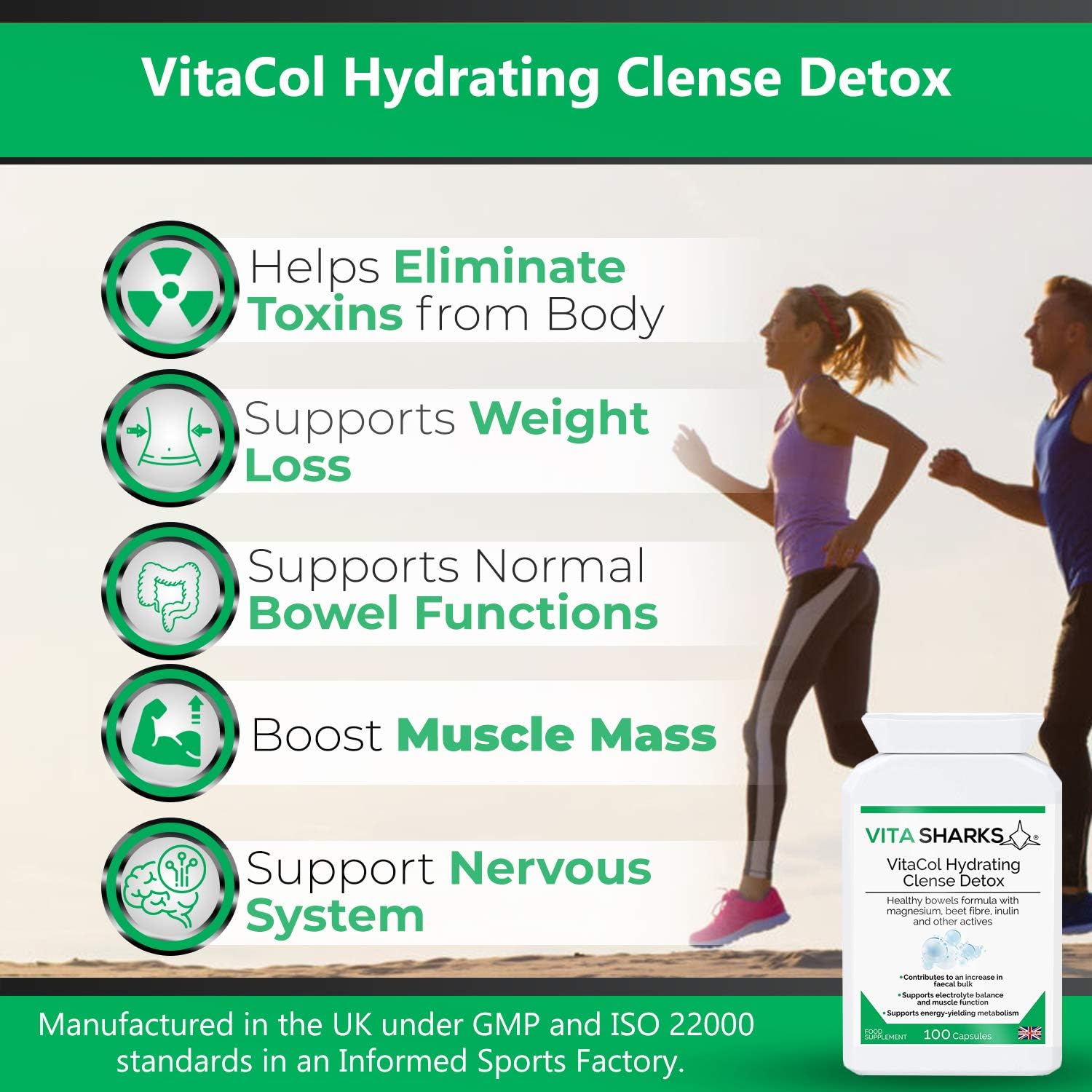 VitaCol Hydrating Cleanse & Detox, 100 count (Pack of 1) - Image 5