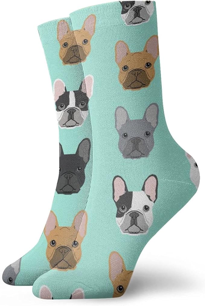French Bulldog Sweet Dogs Crew Socks Men’s Medium Cushioned