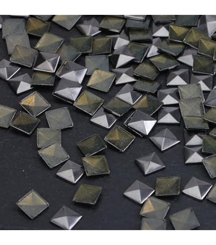 Beadsland Hotfix Iron On Flat Back Pyramid Studs - 1/4" Flatback Glue On Studs 1