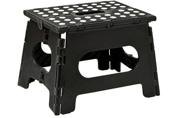 Folding Step Stool - The Lightweight Step Stool is Sturdy Enough to Support Adults and Safe Enough for Kids. Opens Easy with 