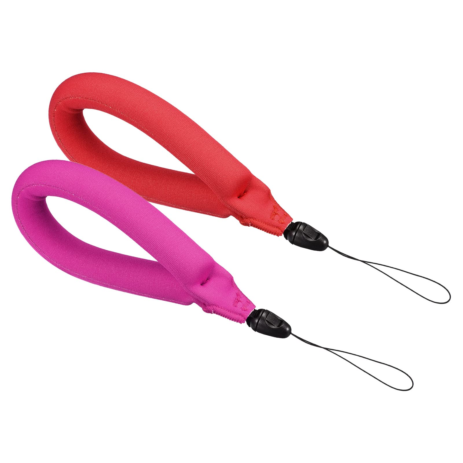 PATIKIL Floating Wrist Straps Set, 2Pcs Neoprene Waterproof Lightweight 250g Buoyancy Wristband Strap for Underwater Camera Swimming Snorkeling, Red, Rose Red