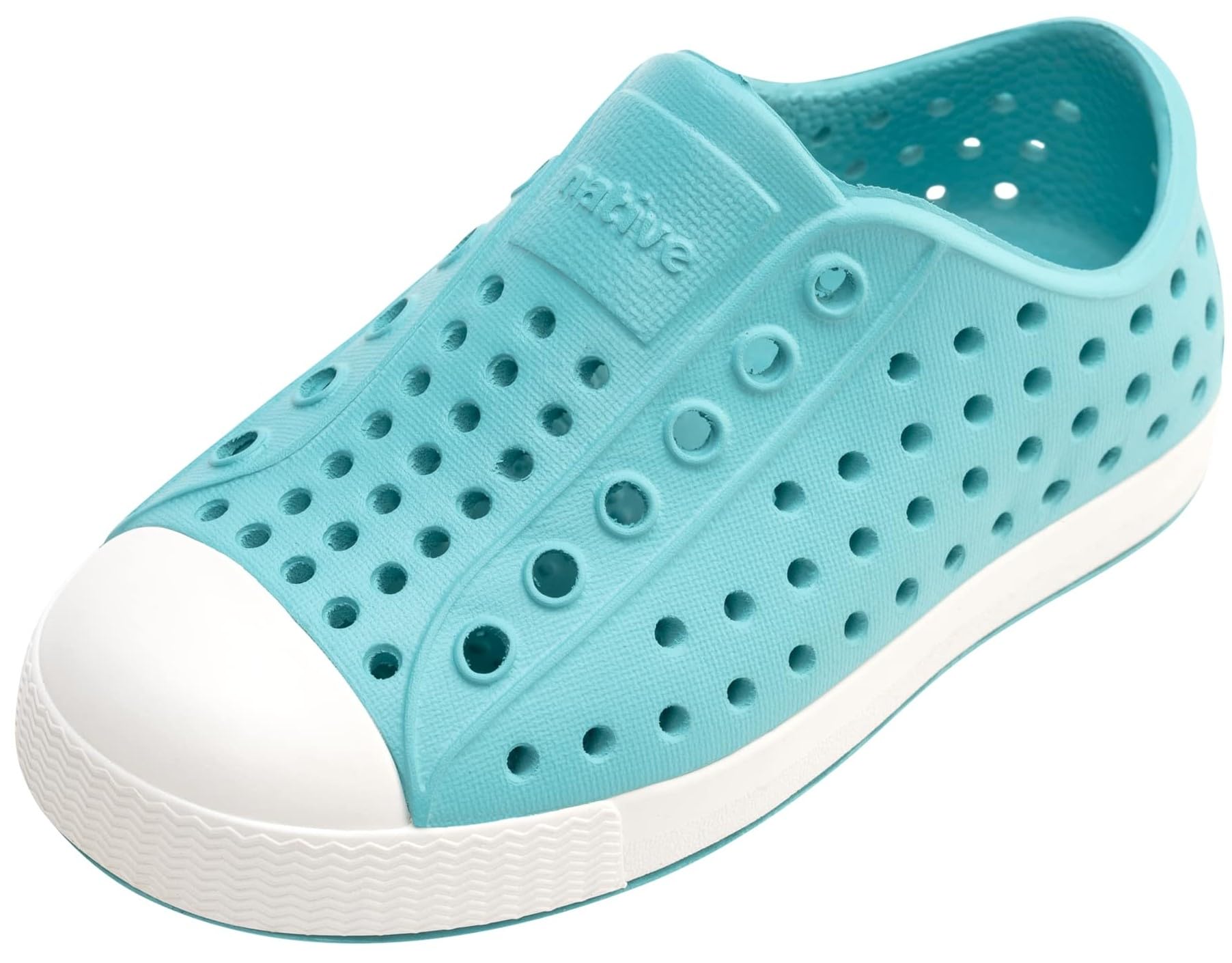 Native Shoes Unisex-Kids Jefferson Sneakers, Pool Blue/Shell White, 12 Little Kid Image