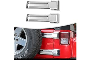 SQQP Tailgate Hinge Cover,Spare Tire Rear Door Bracket Trim Cover Fit for 2007-2018 Jeep Wrangler JK & Unlimited(Chrome)