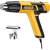 SEEKONE Mini Heat Gun, 600W Dual Temperature Hot Air Gun Tool 572℉&932℉, With 4.9Ft Long Cable and Overheat Protection for Cr