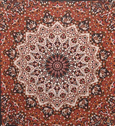 Kaleidoscopic Star,indian Mandala Elephant Star Tapestry,itricate,decorated Throw,curtain,wall Art,handmade Bed Sheet,bed Cover,bed Spread 85" X92"