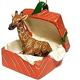 Giraffe in a RED Gift Box Christmas Ornament New Resin RGBA20