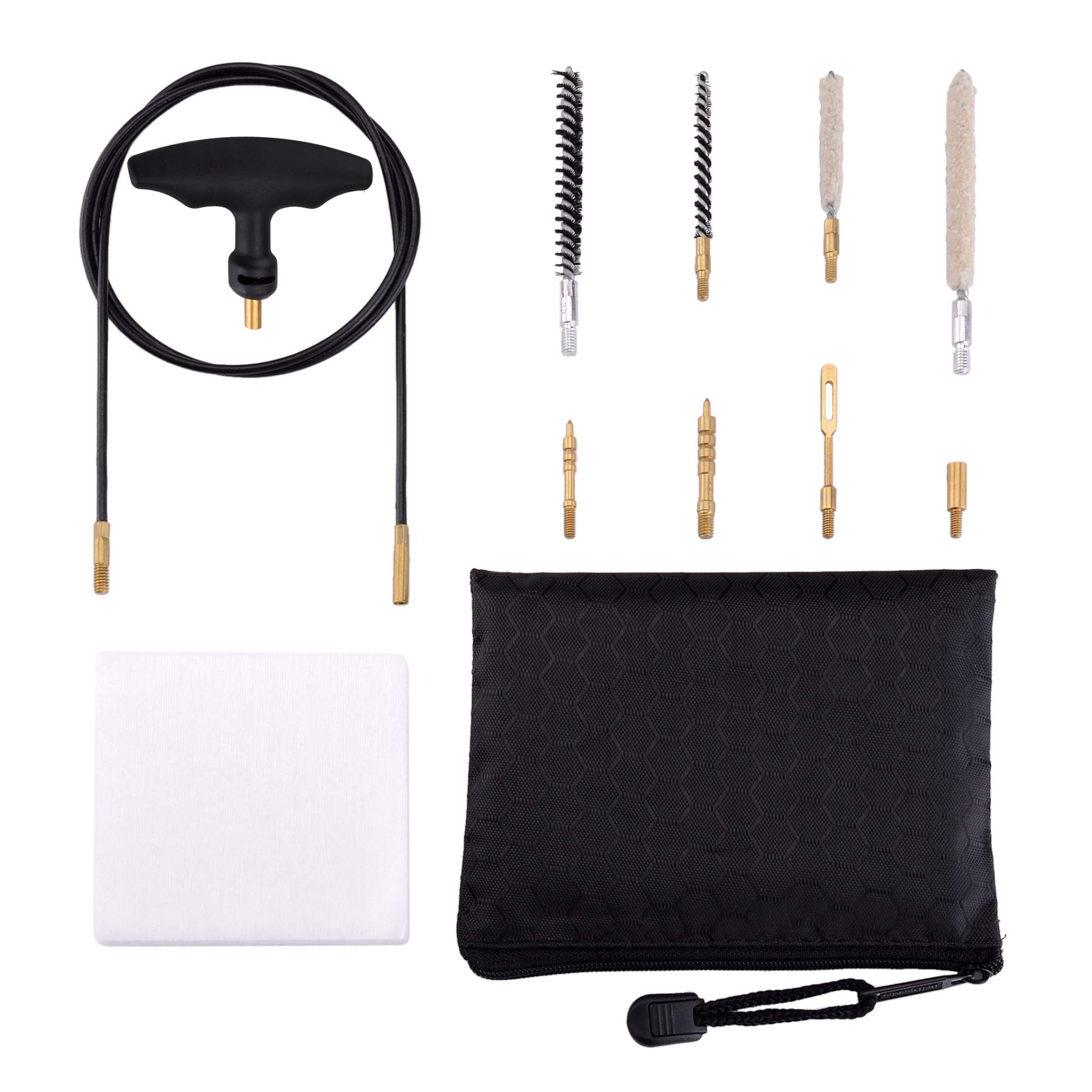 BOOSTEADY Air Rifle Cleaning Kit .177 Cal & .22 Cal with Cotton Mop Nylon Brushes Flex Cable