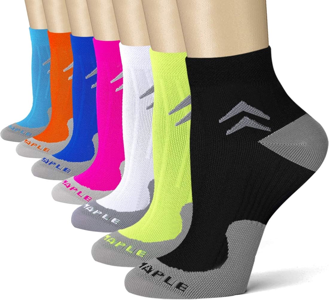 Bluemaple 7 Pair Compression Socks for Women and Men