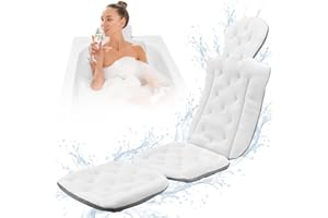 AOBIS Full Body Bath Pillow for Bathtub, Luxurious Bathtub Bath Pillow, Thick Bathtub Cushion, Bath Pillow for Head, Neck and Back Support, White Bath Pillow 51" x 16"