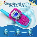 Retevis RT388 Kids Walkie Talkies VOX, Flashlight, 8 Volume Levels, Blue-Pink view 2