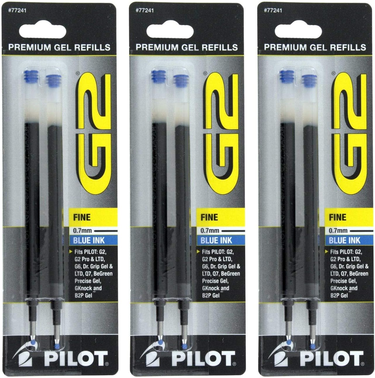 Pilot G2 Dr ExecuGel G6 Q7 Rollerball Gel Ink Pen Refills Red 7 mm 12 Pack Grip Gel/Ltd