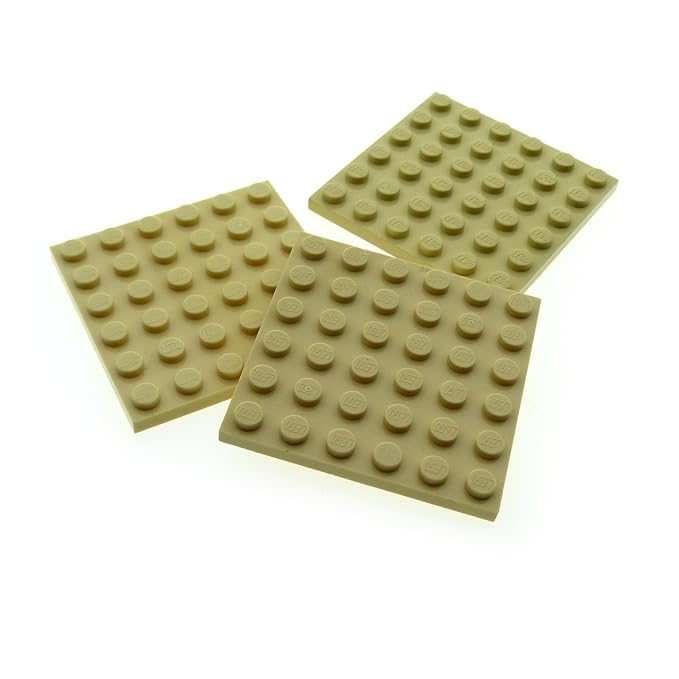 Bausteine gebraucht 3 x Lego System Bau Platte 6x6 beige Tan 6 x 6 für Set Star Wars 41068 7047 79107 10181 21305 75084 21121
