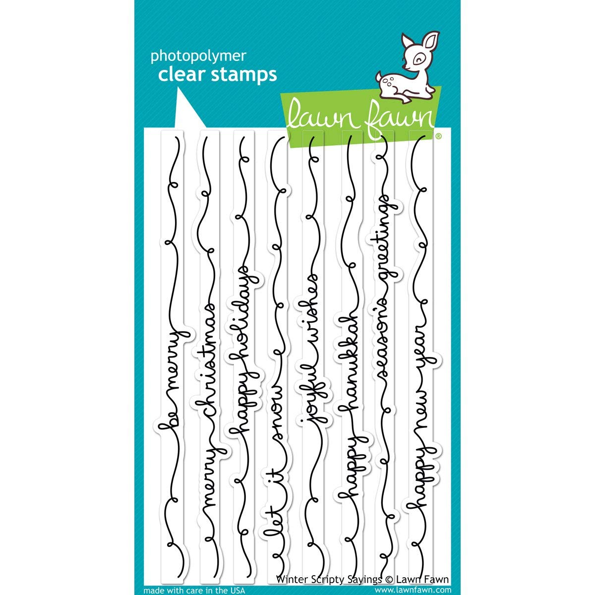 Lawn Fawn Clear Photopolymer Decorative Stamps, Winter, 5-3/4'W x 3/8'H, 8 Pieces