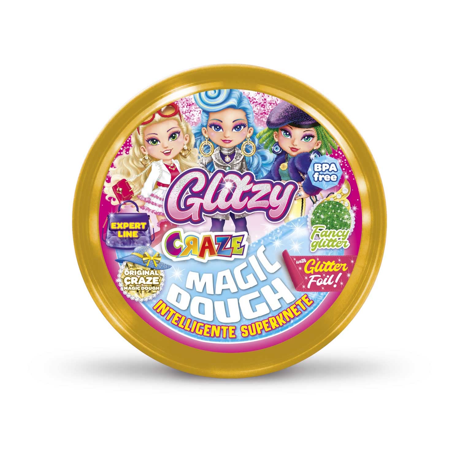 MAGIC DOUGH Craze: Glittery Non-Toxic Modeling Clay for Kids, 70g, DIY Craft Activities, Modeling Dough