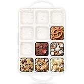 Vinino Silicone Brownie Pan With Dividers, 1 Pack Mini Loaf Pan for Baking Individual, Nonstick 12 Cups Square Muffin Cupcake Pans with Metal Reinforced Frame-Cream
