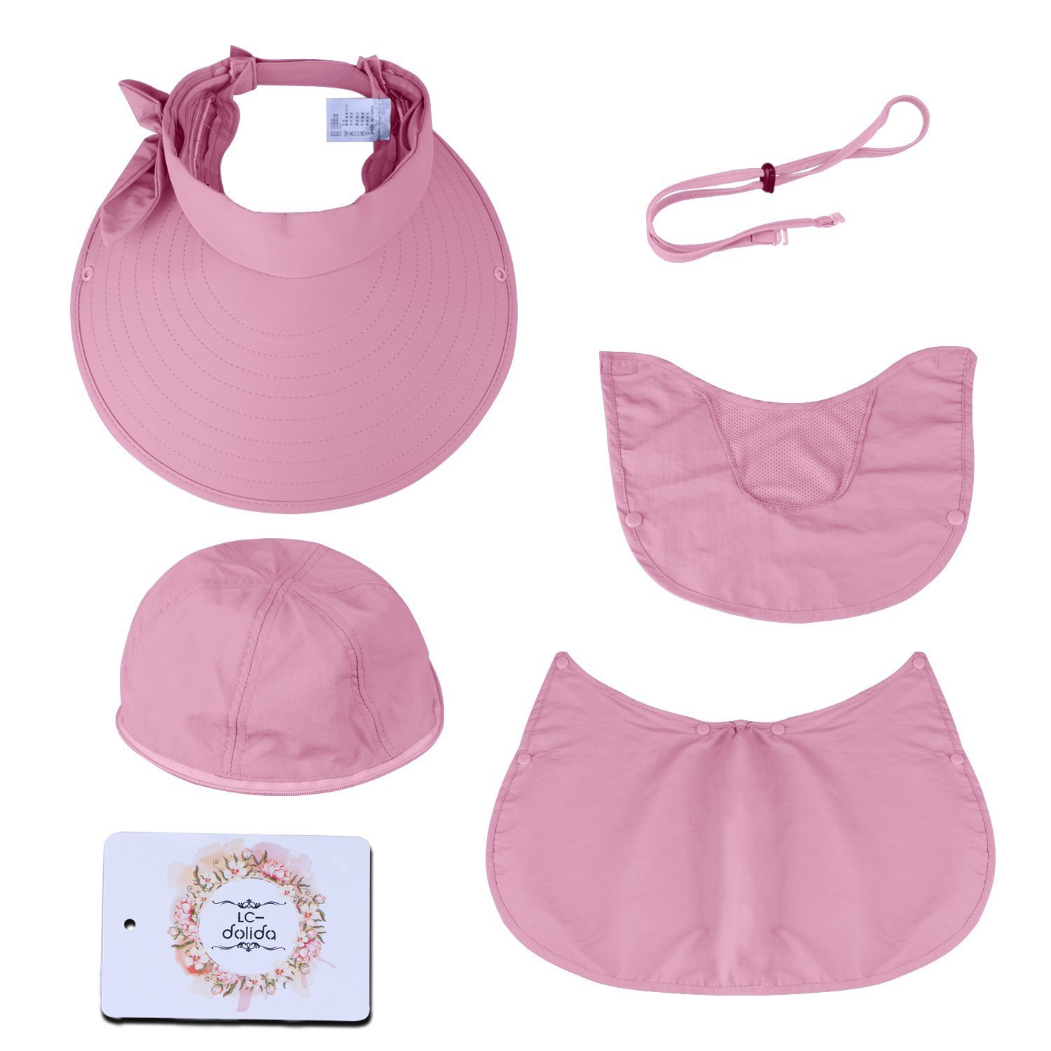 Women Sun Hat, Wide Brim Sun Hats, Sun Cap with Removable Neck Flap