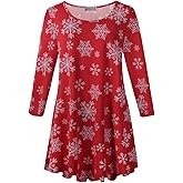 LARACE 3/4 Sleeve Shirts for Women Plus Size Tunic Dressy Top Loose Fit Flare T-Shirt