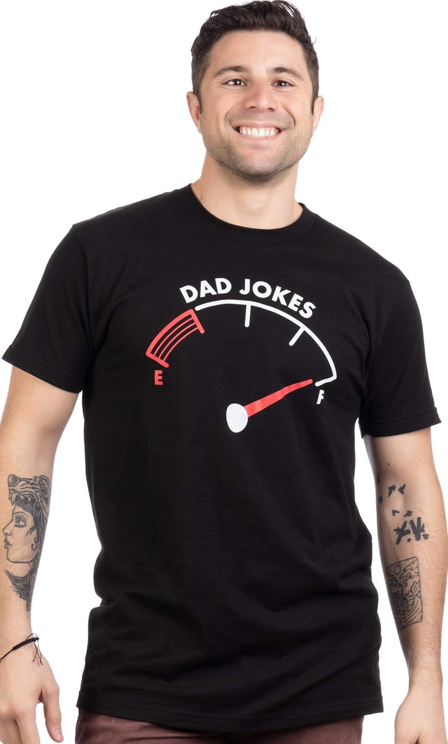 Dad Jokes Tank is Full | Funny Father Husband Family Humor Silly Men T-Shirt: Clothing