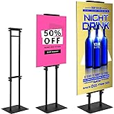 GUOHONG Poster Stand for Display, Adjustable Floor Standing Sign Holder | Pedestal Sign Stand, Heavy Duty Banner Stand with Non-Slip Base, Height Up to 75 inch, Double-Sided for Board &amp; Foam Sign