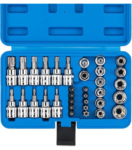 HARFINGTON 6 X E Torx Socket 1/4" Drive E4-E10 External Torx Socket CR - View #3