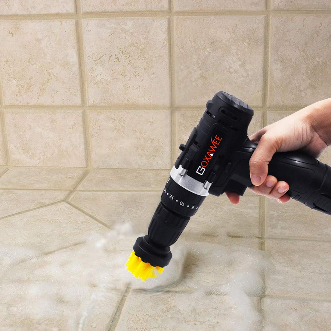 Cordless Drill with 2 Batteries - GOXAWEE 100pcs Accessories 12V Electric Power Drill Set with Hammer Function, 3/8\