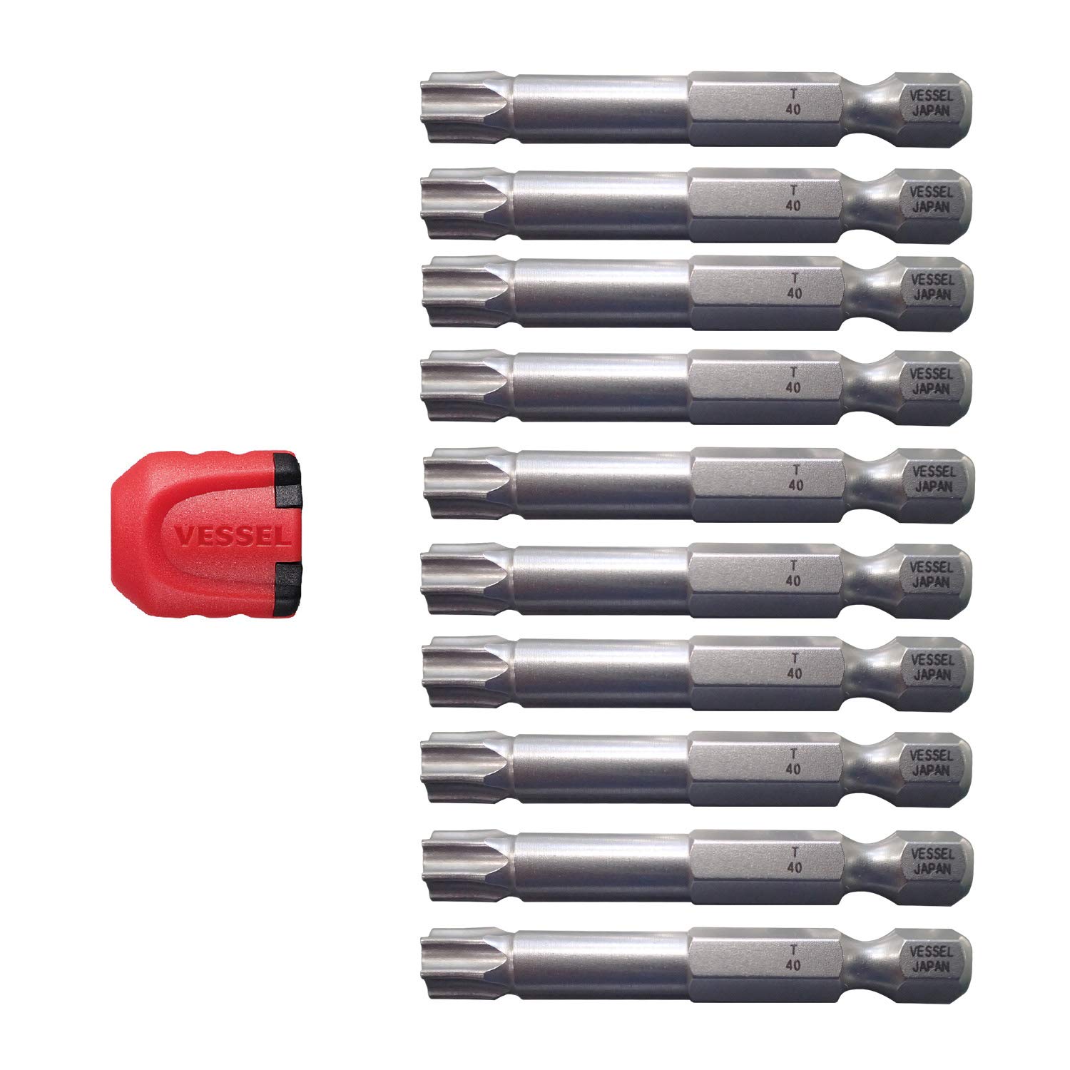 VESSEL EMGETX4050P10T Torsion Neck T40 50 mm Set of 10 Pieces