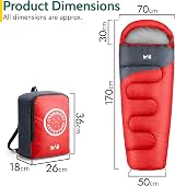 Trail Outdoor Sleeping Bag Kids Mummy 3 Season with Rucksack Red view 7