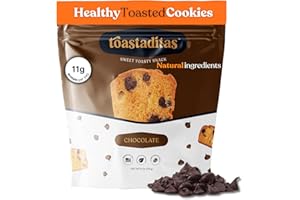 Toastaditas Chocolate Chips Biscotti Cookies, Baked Twice, No Artificial Flavors - Sweet and Toasty Italian Cookies - Ideal for Coffee or Tea pairing - 6oz pack - Snacks for kids and adults (6 oz Pack, Chocolate Chips)