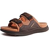 KuaiLu Mens Orthotic Sandals Athletic Thick Cushion Recovery Sport Slides Adjustable Strap Open Toe Walking Sandles With Comfortable Plantar Fasciitis Arch Support