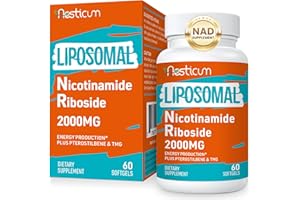 AESTICUM 2000 MG Nicotinamide Riboside, NMNH Supplement Alternative, Liposomal NAD Nicotinamide Riboside Supplement with TMG & Pterostilbene - Boost NAD+, Energy, Focus, Immunity, Age Resist - 60 Softgels