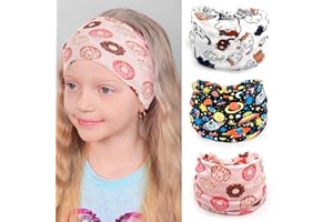 Bohend Girls Non-Slip Headbands - 3 Pack Wide Knotted Elastic Hair Bands, Cute Workout Yoga Sweatbands for Kids & Girls (Small Size)