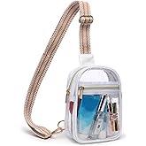 Bunnychill Clear Sling Bag - Stadium Approved Fanny Pack for Women & Men - Transparent Crossbody Bag with Adjustable Guitar Straps for Sports, Beach, Events, Concerts, Festivals