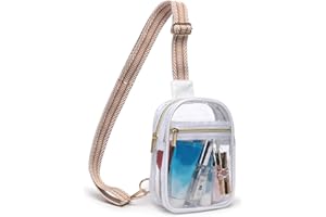 Bunnychill Clear Sling Bag - Stadium Approved Fanny Pack for Women & Men - Transparent Crossbody Bag with Adjustable Guitar Straps for Sports, Beach, Events, Concerts, Festivals