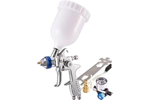 Dynastus 22 Oz. HVLP Air Spray Gun Auto Car Paint Sprayer, 1.7mm Nozzle, with Filter and Air Regulator