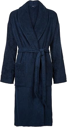 navy cotton dressing gown