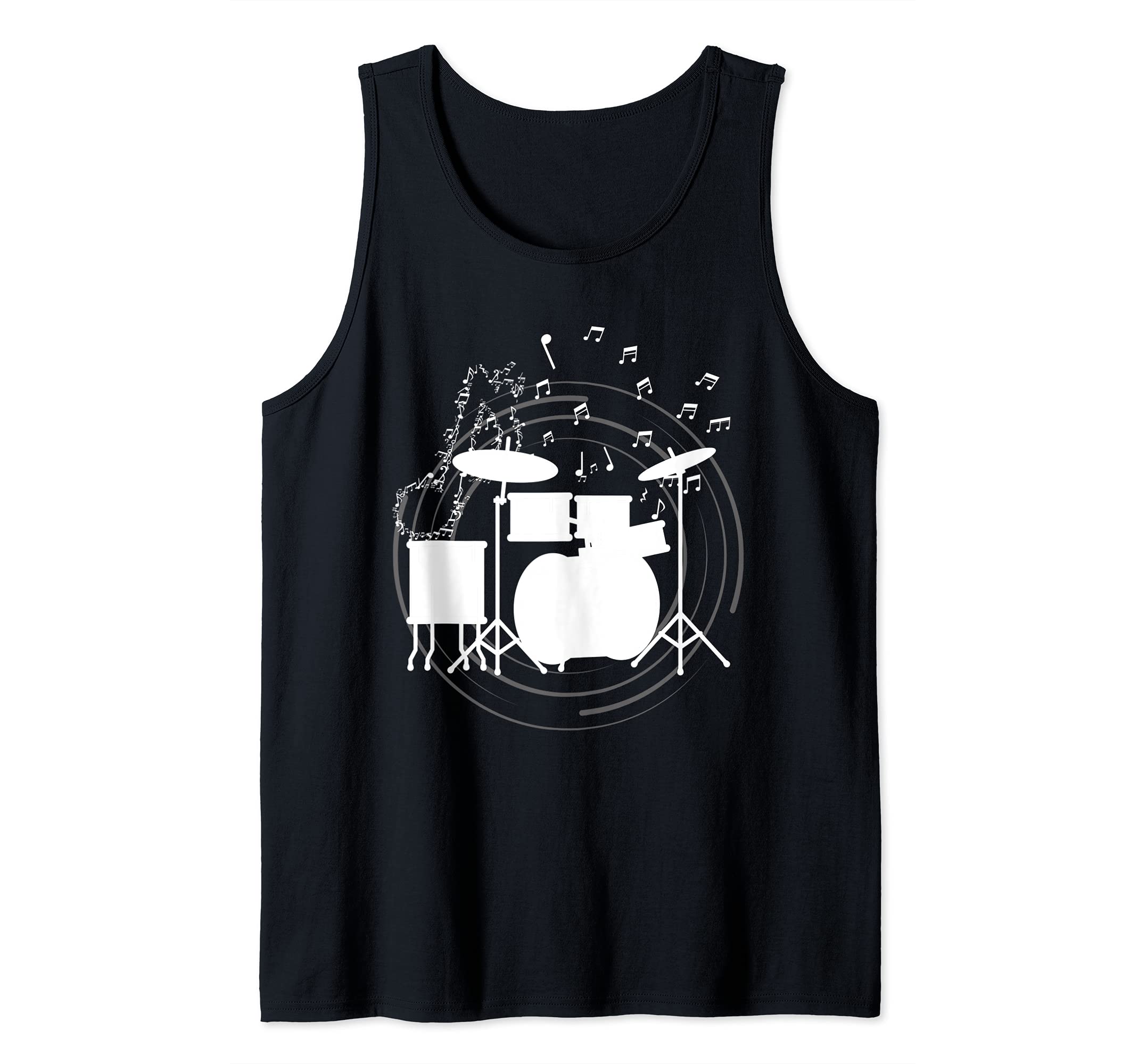 Music Notes Percussion Drummer Musical Instrument Drums Tank Top