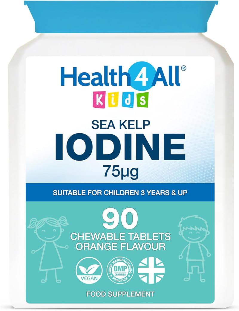 Health4All Sea Kelp Iodine 75µg 90 Chewable TabletsKids 3+ UK