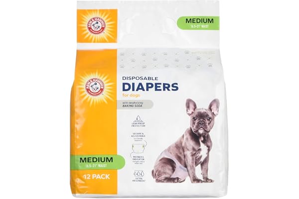 Arm & Hammer for Pets Disposable Female Dog Diapers - Adjustable, Leak Proof, Ultra Absorbent with Wetness Indicator for Urin