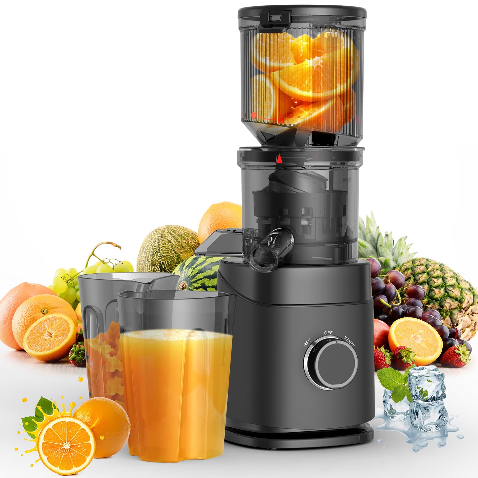 Photo 1 of Juicer Machines, Cold Press Juicer Professional for Maximum Nutrients & High Yield, Ultra-Quiet Motor Efficient with Leafy Greens to Hard Vegetables, Easy to Clean Design, Black