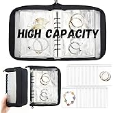 AVELIO Bracelet Storage Organizer Travel Jewelry Organizer Transparent Jewelry Storage Book High Capacity for Earring, Necklace, Ring, With pvc Jewelry Pouches Zipper Bags