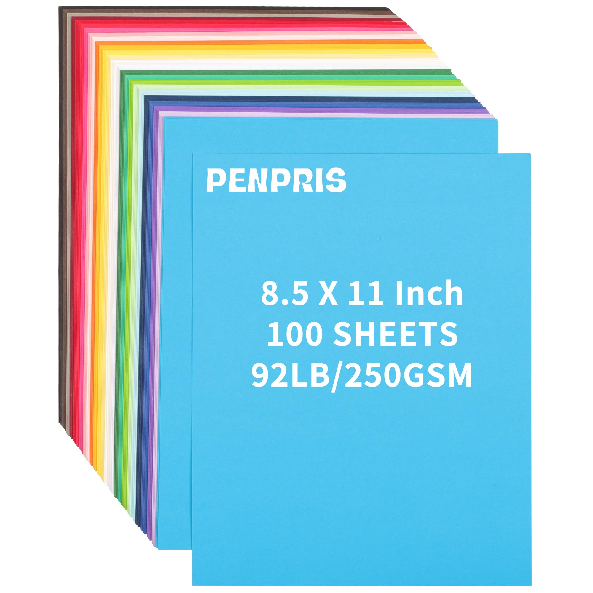 Photo 1 of 100 Sheets Colored Cardstock 8.5 X 11 Inches - 25 Colors Art Crafts Construction Paper, 92lb/250gsm Heavy Weight Thick Card Stock Paper for Printer, Cards Making, Invitations, Scrapbooking PAP19MX100