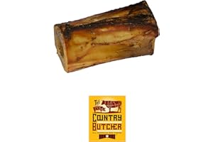 THE COUNTRY BUTCHER 4" Beef Marrow Dog Bones for Aggressive Chewers, Large and Medium Breed Dog Treat, Natural, Tough, Chew Toy, Made in The USA, 3 Count