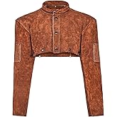 VEVOR Leather Welding Cape Sleeve, Heavy Duty Flame Resistant Cowhide Safety Cape Sleeves for Men Women, Heat-Resistant for Welding, Blacksmithing, Woodworking, Gardening, M-Size