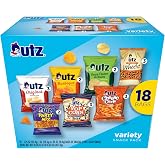 Utz Variety Snack Pack, 18 Count, 16.65 oz Bags | Includes Original, Barbeque and Sour Cream &amp; Onion chips, pretzel wheels, party mix, cheese curls and popcorn; Kosher
